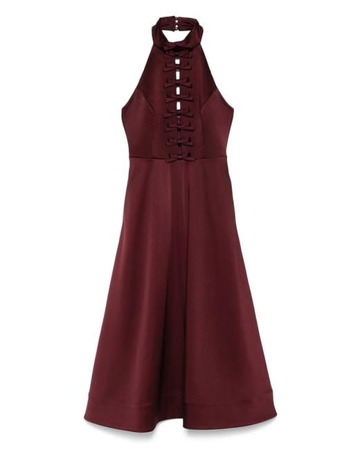 Rebecca Vallance Red Merlot Midi Dress