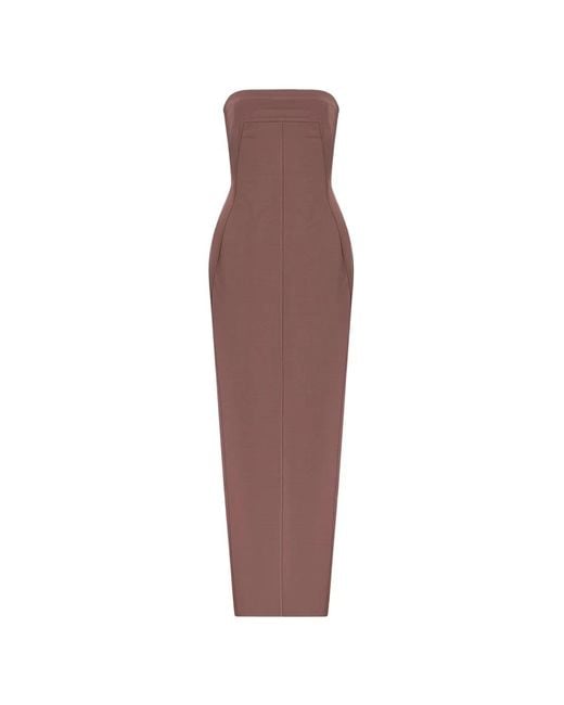 Rick Owens Purple Strapless Panelled Dress