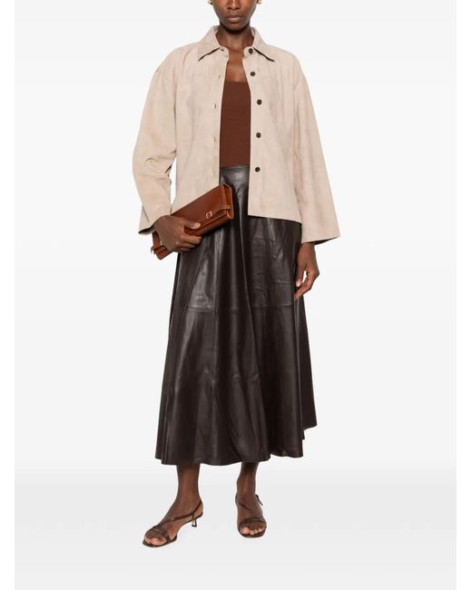 Arma Natural Suede Button-Front Jacket