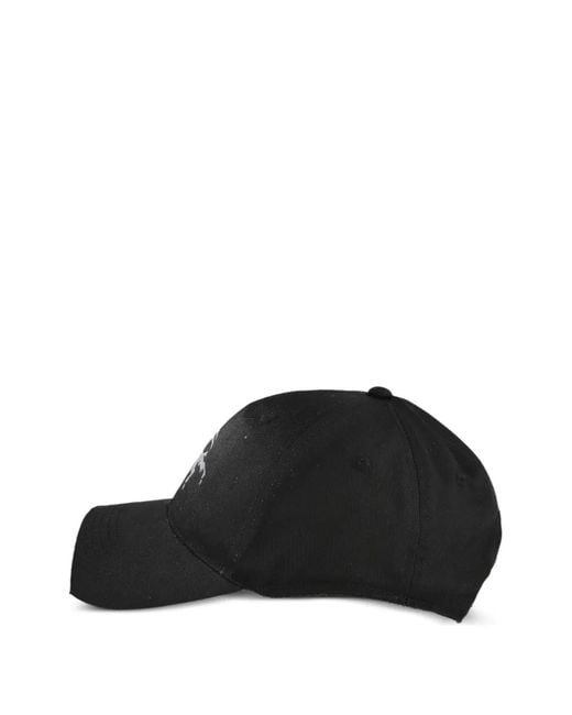 PROTOTYPES Black Sprayed-Effect Distressed-Finish Cap for men