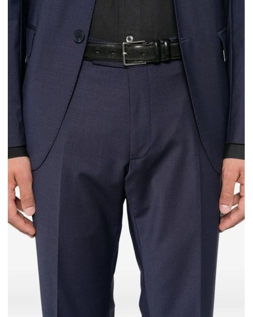 Karl Lagerfeld Blue Pantalon À Passants De Ceinture Et Plis Marqués for men