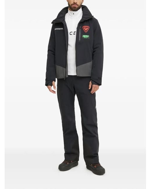 Rossignol Black Hero Logo-Detail Zip-Fastening Ski Jacket for men