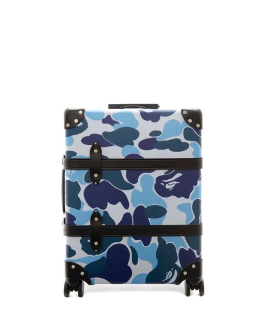 A Bathing Ape Blue X Globe-Trotter Camouflage-Pattern Holdall for men