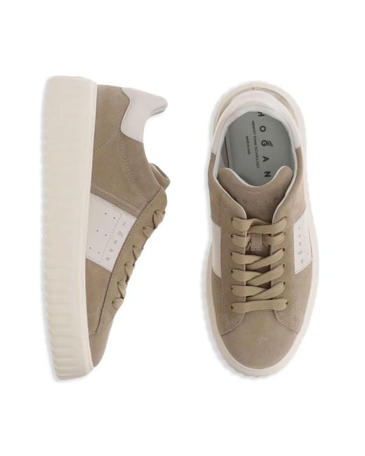 Hogan Brown H-Stripes Sneakers for men