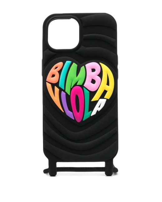 Bimba Y Lola Black Logo-embossed Iphone 15 Pro Case