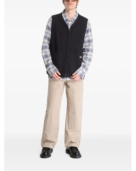 Dickies Black Canvas Logo-Patch Vest for men
