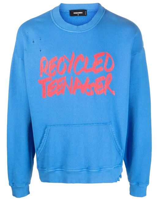 DSquared² Sweater Met Tekst in het Blue voor heren