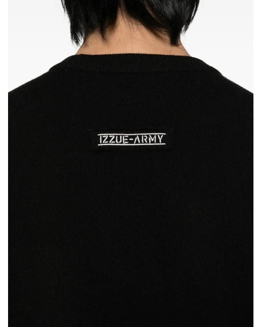 Izzue Black Logo-Print Jumper for men