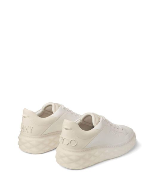 Jimmy Choo Diamond Maxi Leren Sneakers in het White