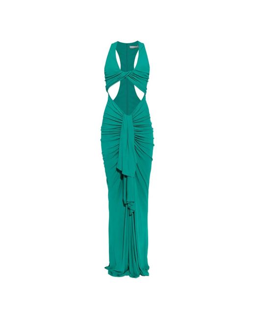 Christopher Esber Green Vivenda Maxi Draped Cutout Dress