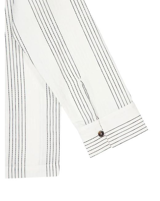 Homme by Michele Rossi White Striped Shirt for men