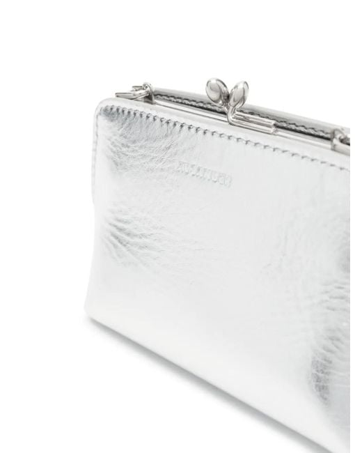 Jil Sander White Goji Micro Metallic Leather Bag