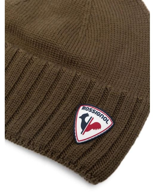 Rossignol Green Logo-Patch Wool Beanie for men