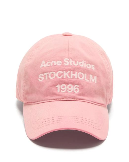 Acne Pink Baseballkappe Mit Logo-Print