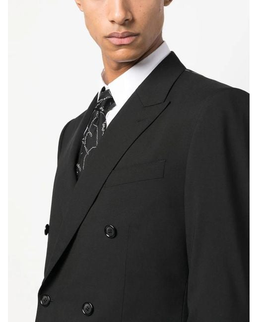 Dolce & Gabbana Black Martini-Fit Double-Breasted Suit for men
