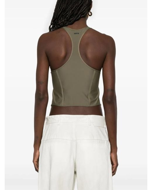 Mugler Green Corseted Tank Top