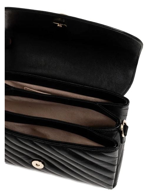 Jimmy Choo Black Avn Curve Chevron Top-Handle Shoulder Bag