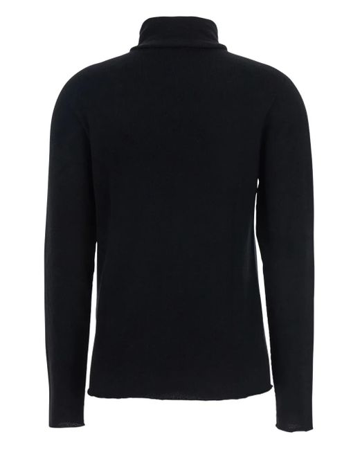 Antonelli Black Turtleneck Ribbed Sweater