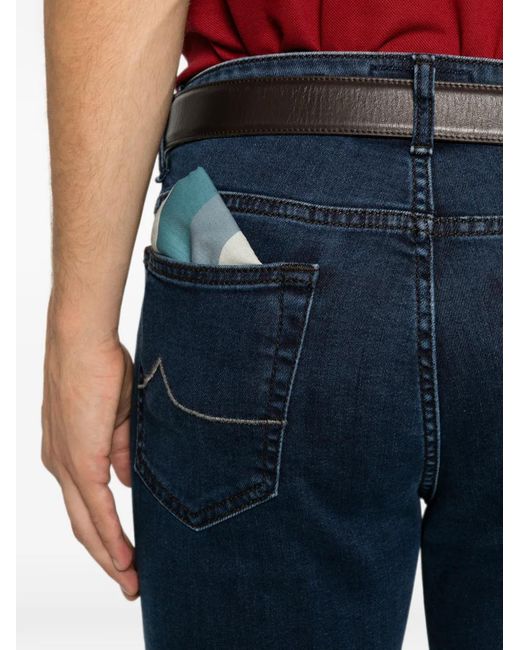 Jacob Cohen Blue Logo-Patch Jeans for men