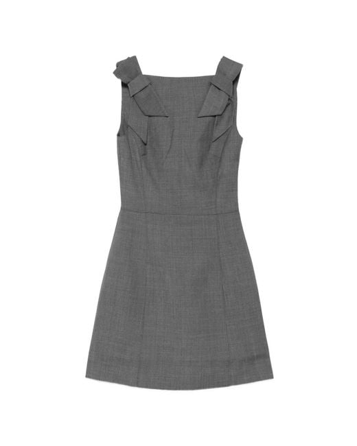 ShuShu/Tong Gray Bow-Strap Mini Dress