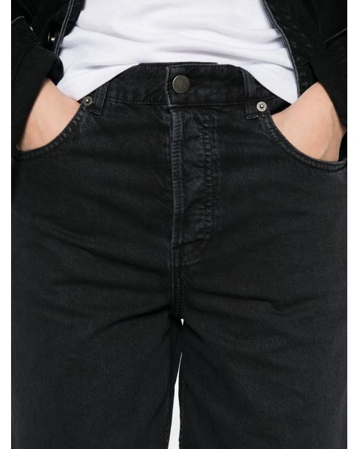 Haikure Black New Becky Twill Faded-Effect Denim Shorts
