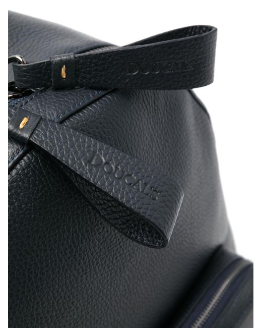 Doucal's Black Grained-leather Backpack for men