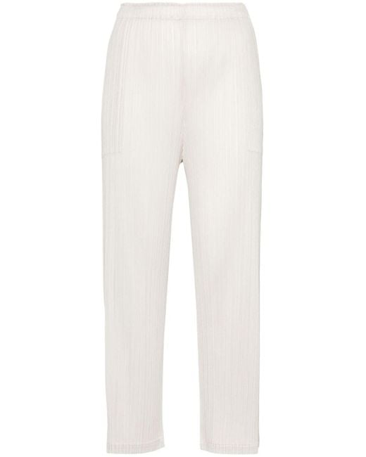 Pantalones rectos plisados Pleats Please Issey Miyake de color White