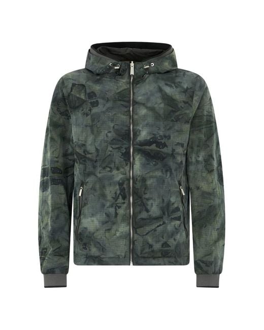 Cortavientos Con Capucha Moorer de hombre de color Green