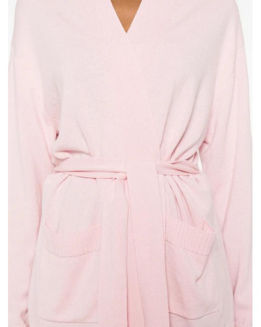 Bompard Pink Manteau-Cardigan À Taille Ceinturée Et À Poches