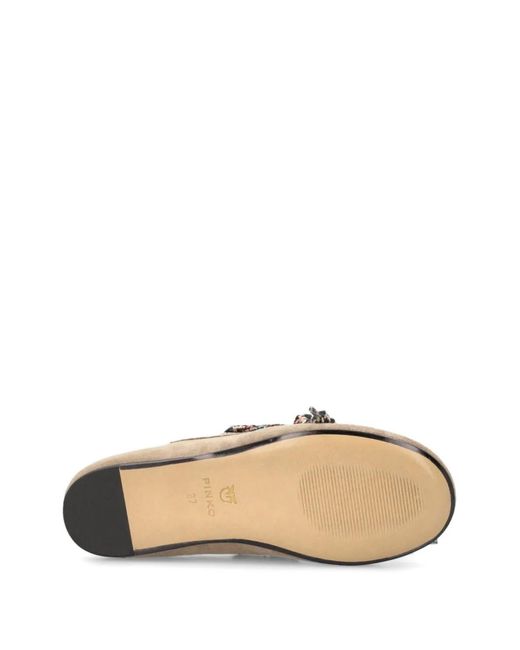 Pinko White Woven Lace-Up Loafers