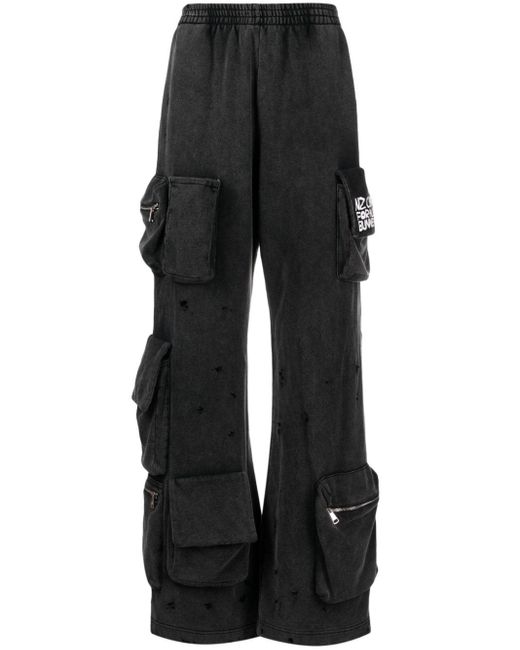 Natasha Zinko Black Cargo-pocket Track Pants