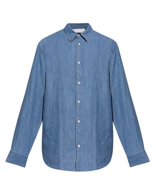Rag & Bone Blue Long-sleeved Cotton Shirt for men