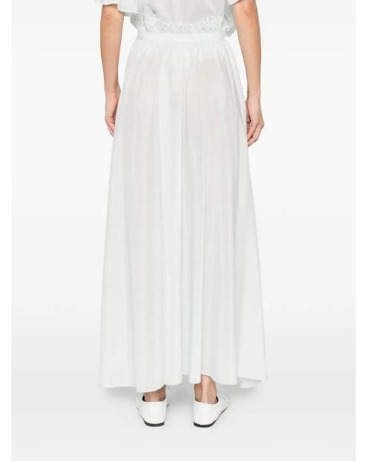 Susanne Bommer White A-Line Midi Skirt