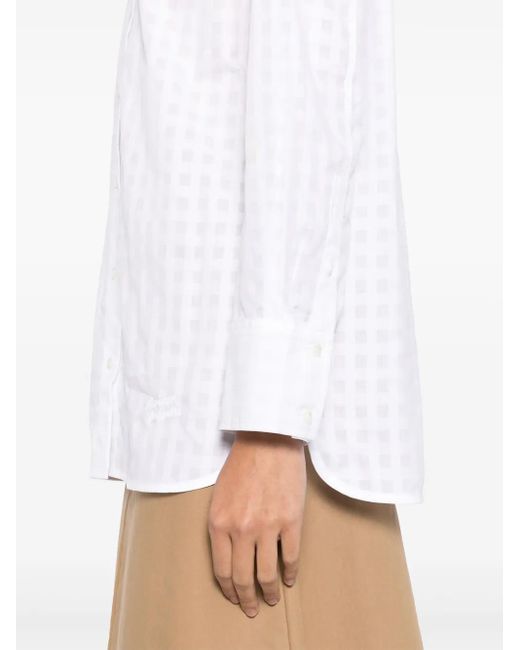 Maison Kitsuné White Grid Pattern Shirt