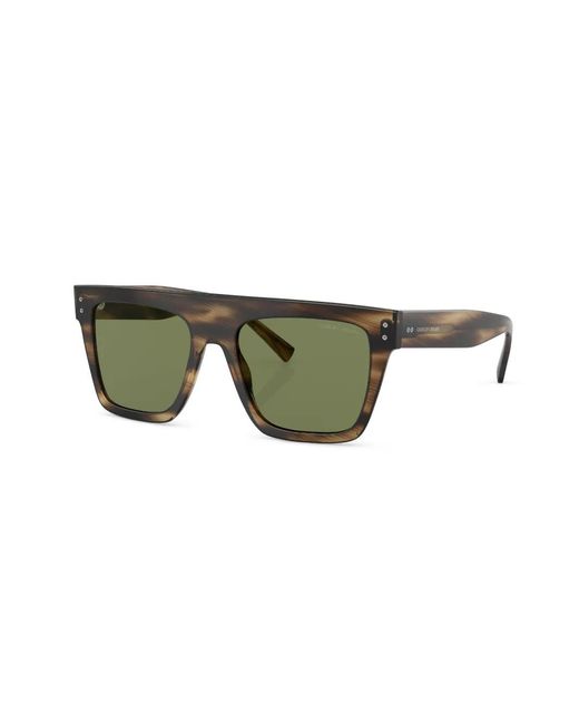 Giorgio Armani Green Tortoiseshell-Effect Square-Frame Sunglasses