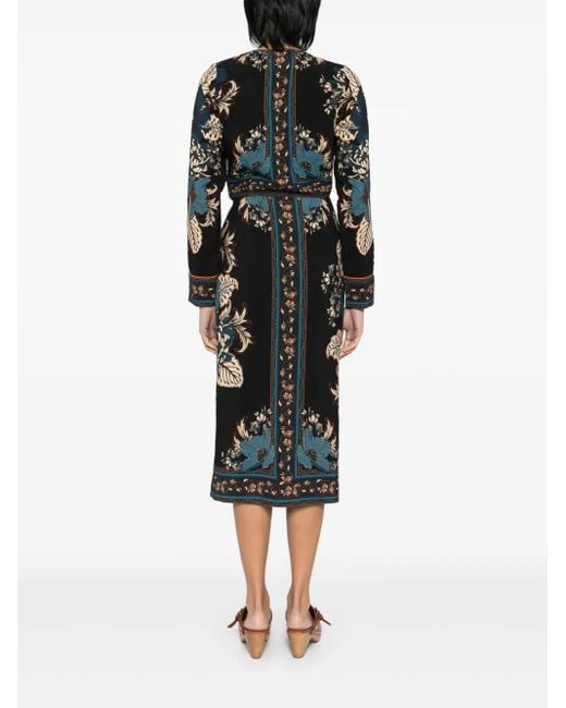 Vestido midi con diseño cruzado Farm Rio de color Black