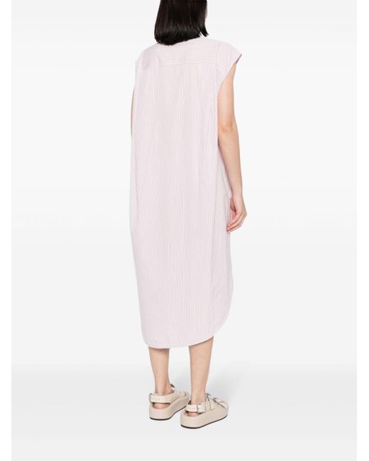JNBY Pink Draped-design Cotton Dress