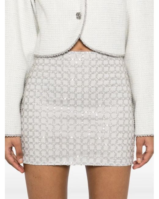 ROTATE BIRGER CHRISTENSEN White Beaded Mini Skirt