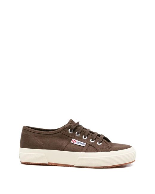 Superga Brown 2750 Linen Sneakers