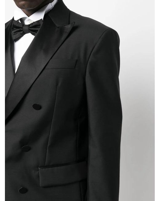 DSquared² Black Double-Breasted Peak-Lapel Suit for men