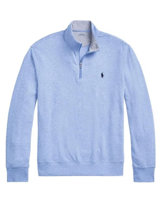 Polo Ralph Lauren Blue Polo Pony Half-Zip Jumper for men