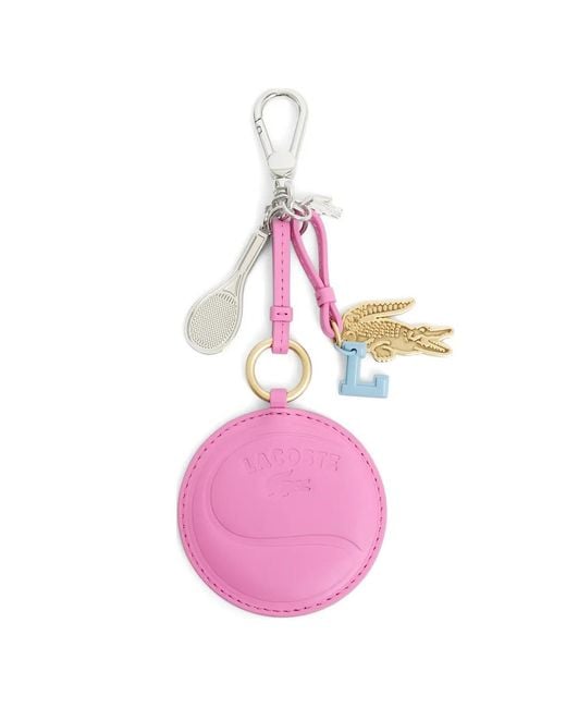 Lacoste Pink Logo-Detail Keyring