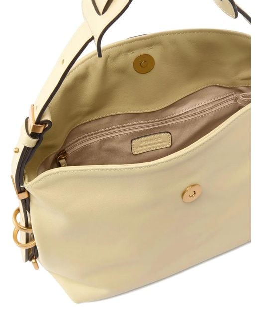 Pinko Natural Saddle Bag Small Leather Shoulder Bag