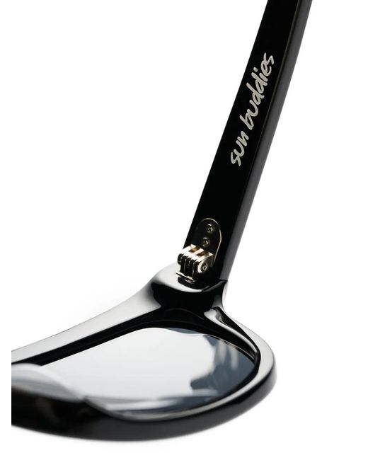 Sun Buddies Black Amber Round-Frame Sunglasses