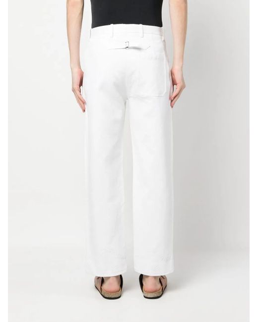 Bode White Tailored Straight Trousers