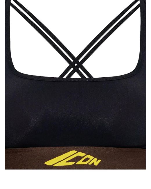 DSquared² Icon New Generation Cutout Sports Bra in Blue | Lyst