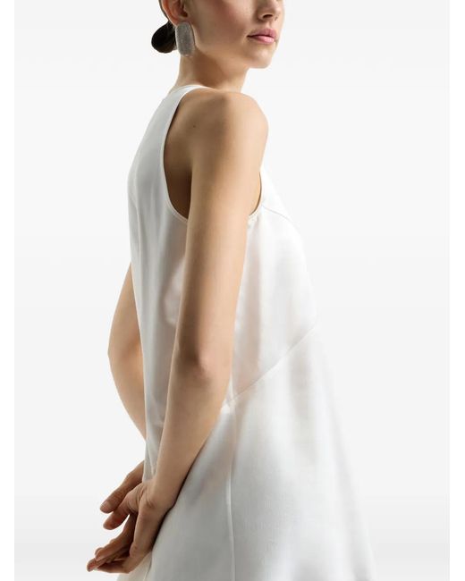 Brunello Cucinelli White Satin Top