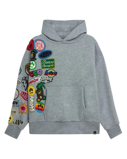 Barrow Blue Patch-Detail Hoodie