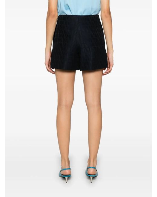 Valentino Garavani Black Toile Iconographe-Patterned Shorts