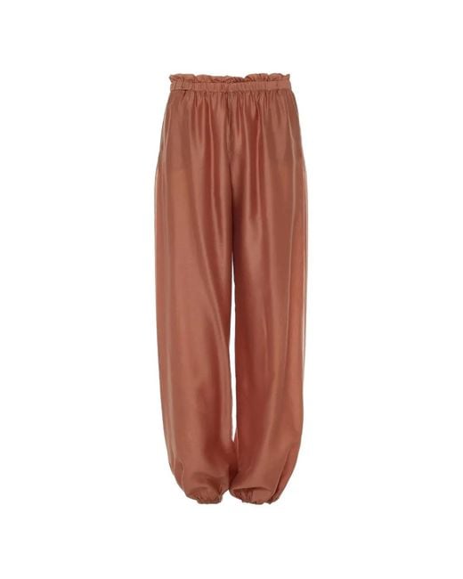 Devotion Brown Elasticated-Waistband Trousers